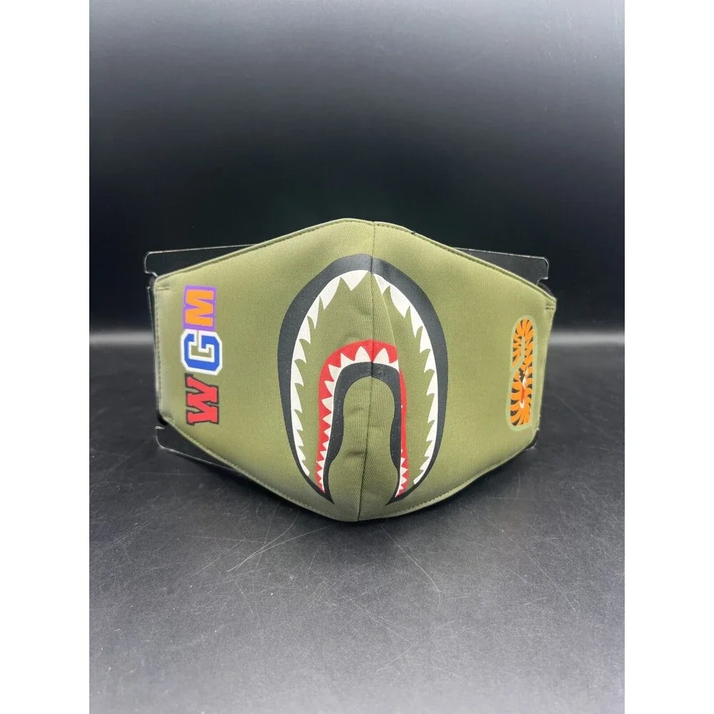 BAPE Shark Face Mask 'Olive Drab' NEW 100% Authentic